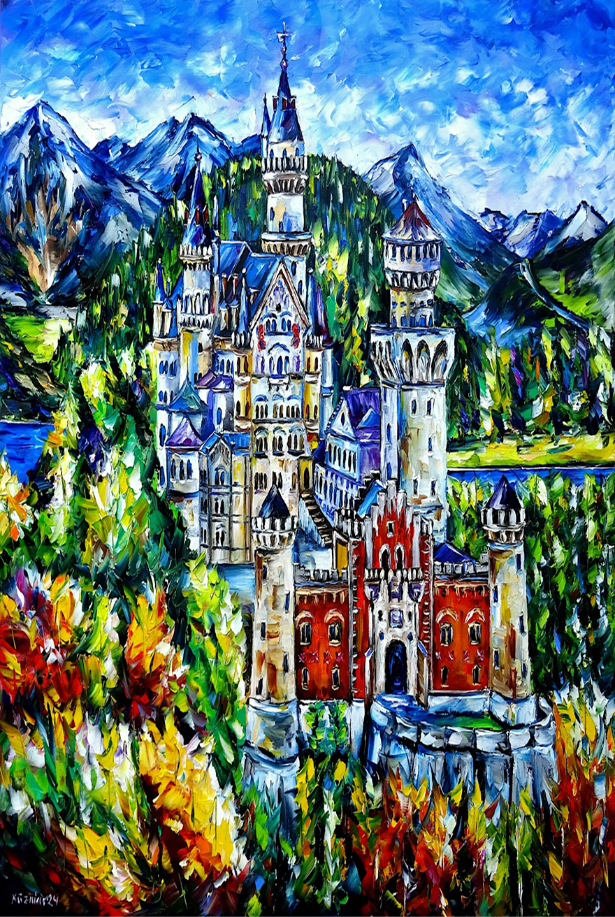 Das Gemälde 'Schloss Neuschwanstein'