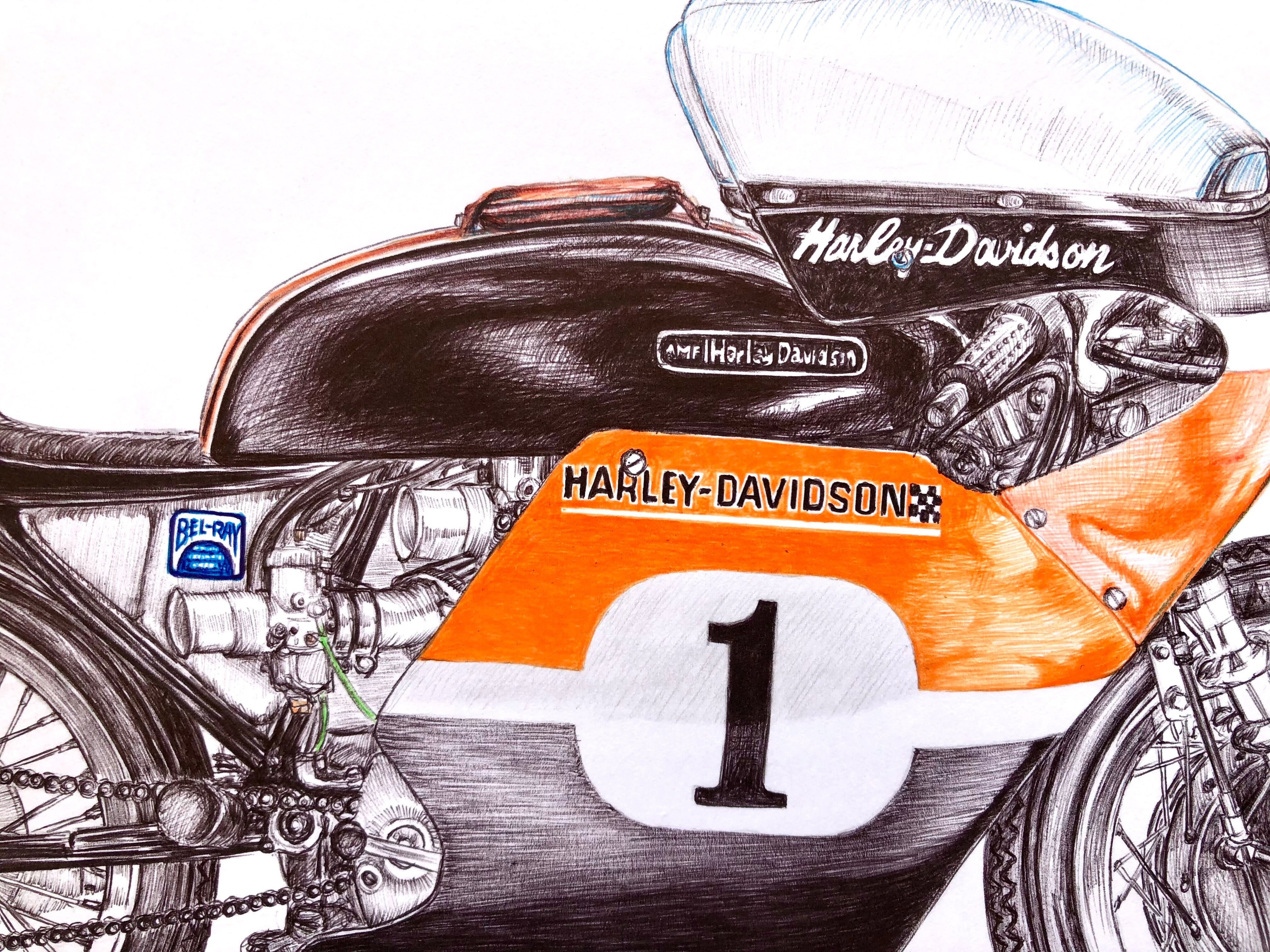 Picture "Motorcycle Harley Davidson XRTT 750 Racer, 1972" (2018)
