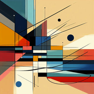 Picture "Colorful geometric abstraction Comp. 44" (2024)