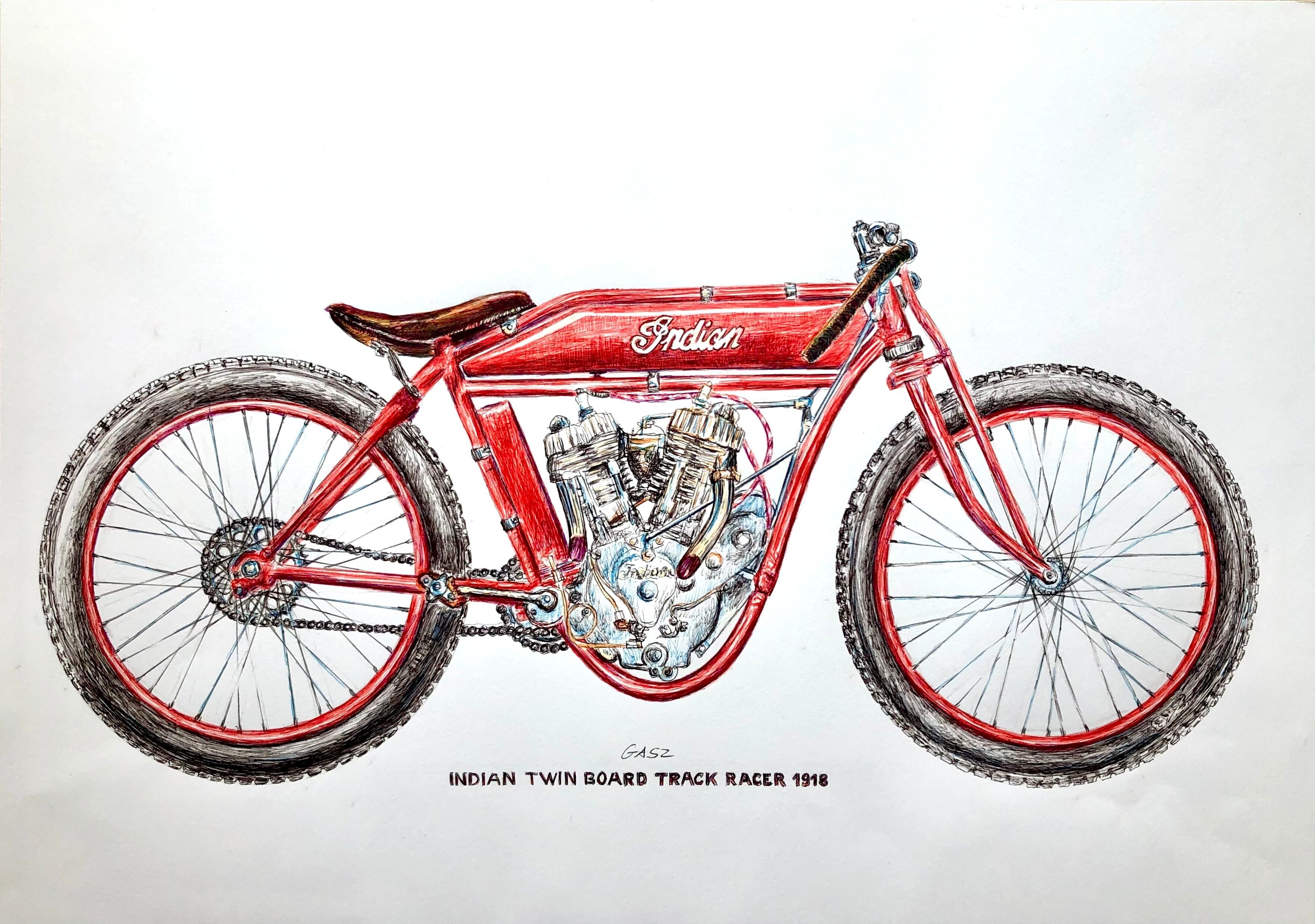 Picture "Motorcycle Indian Twin Board Track Racer 1918" (2018)