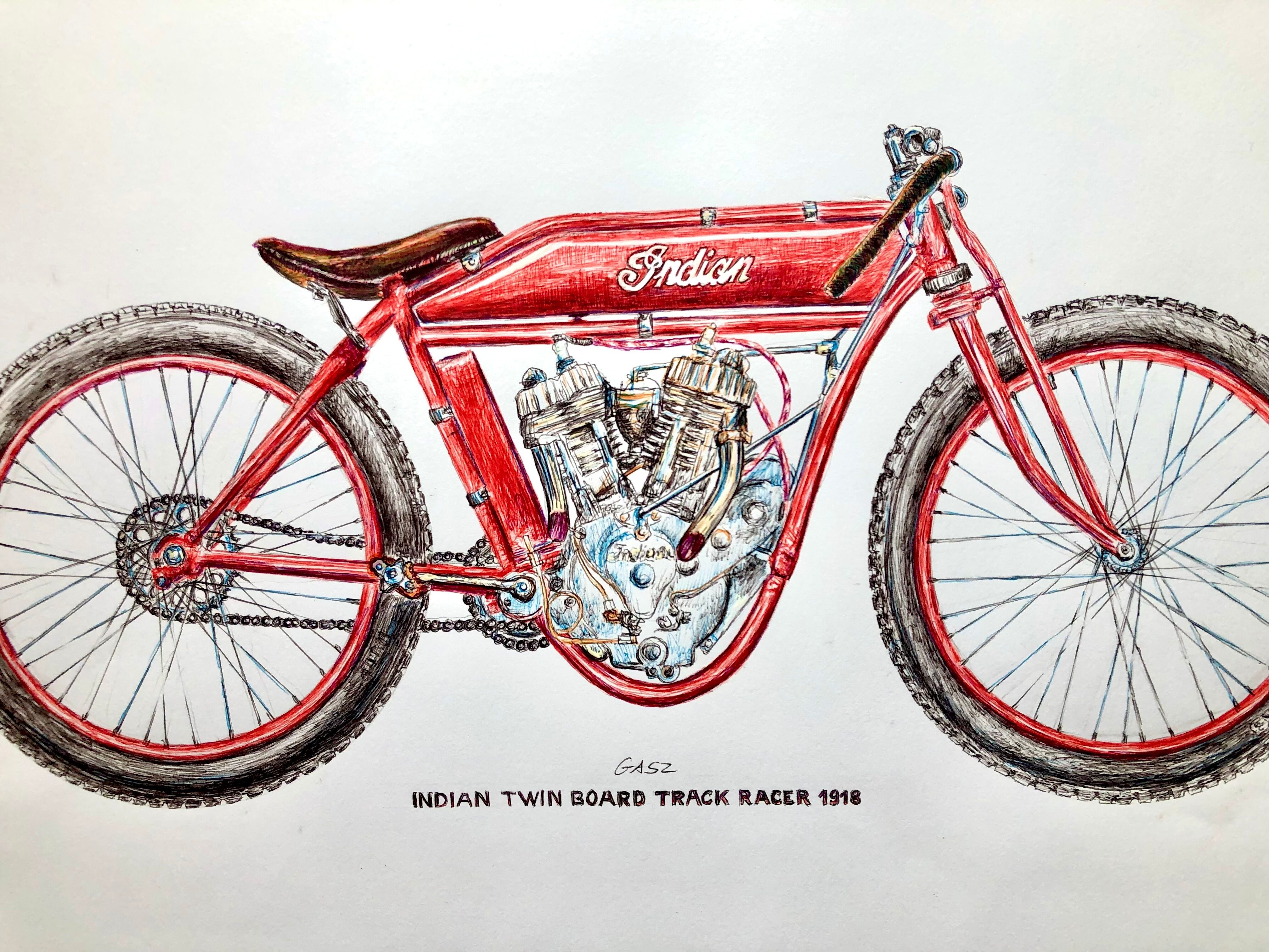 Picture "Motorcycle Indian Twin Board Track Racer 1918" (2018)