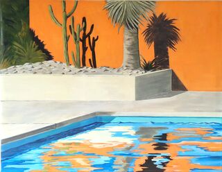 Bild "pool with orange wall" (2024)