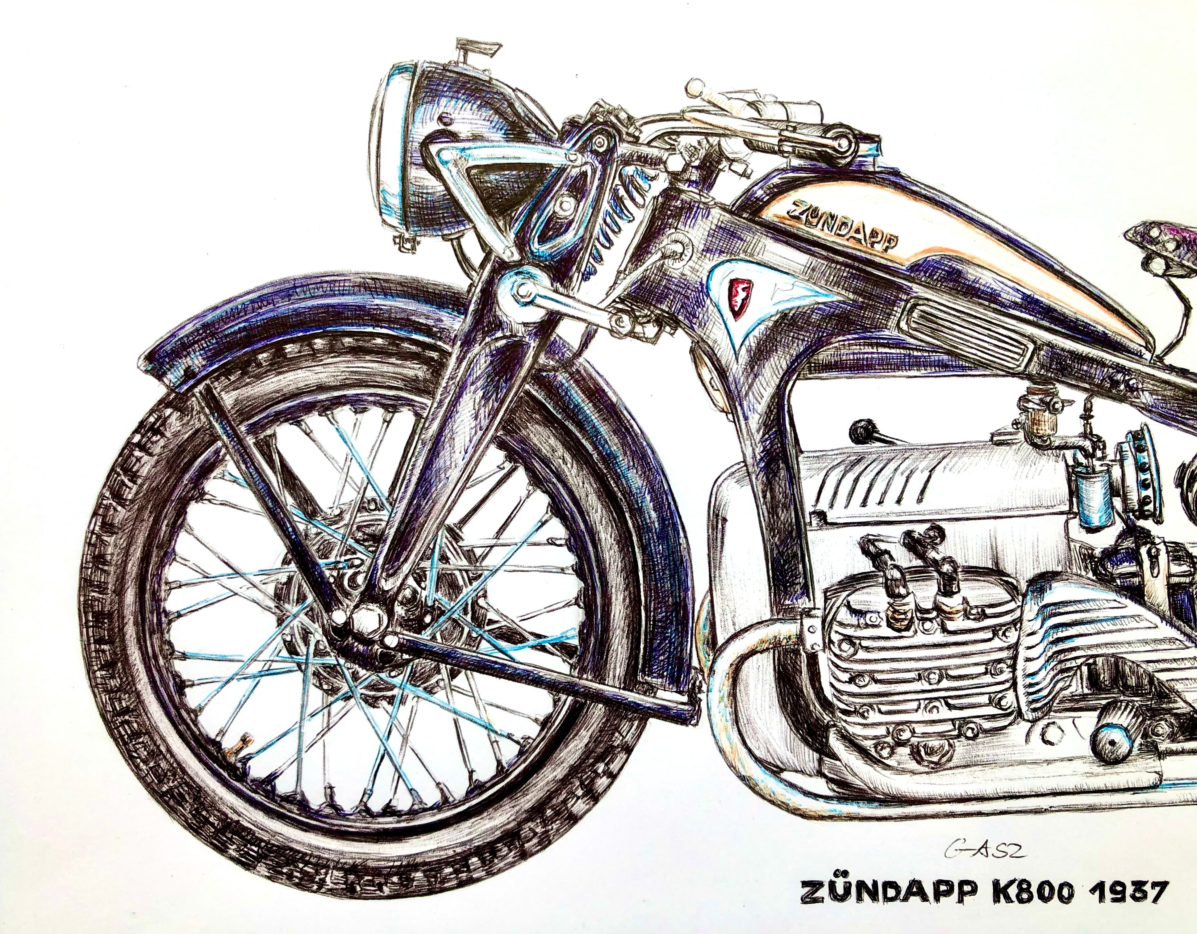 Picture "Motorcycle Zündapp K 800, 1937" (2018)