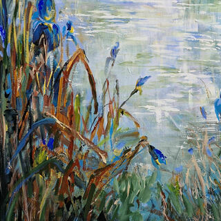 Picture "Blue irises at the lake" (2024)