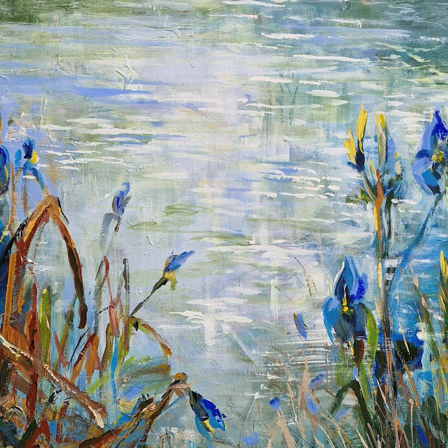 Picture "Blue irises at the lake" (2024)