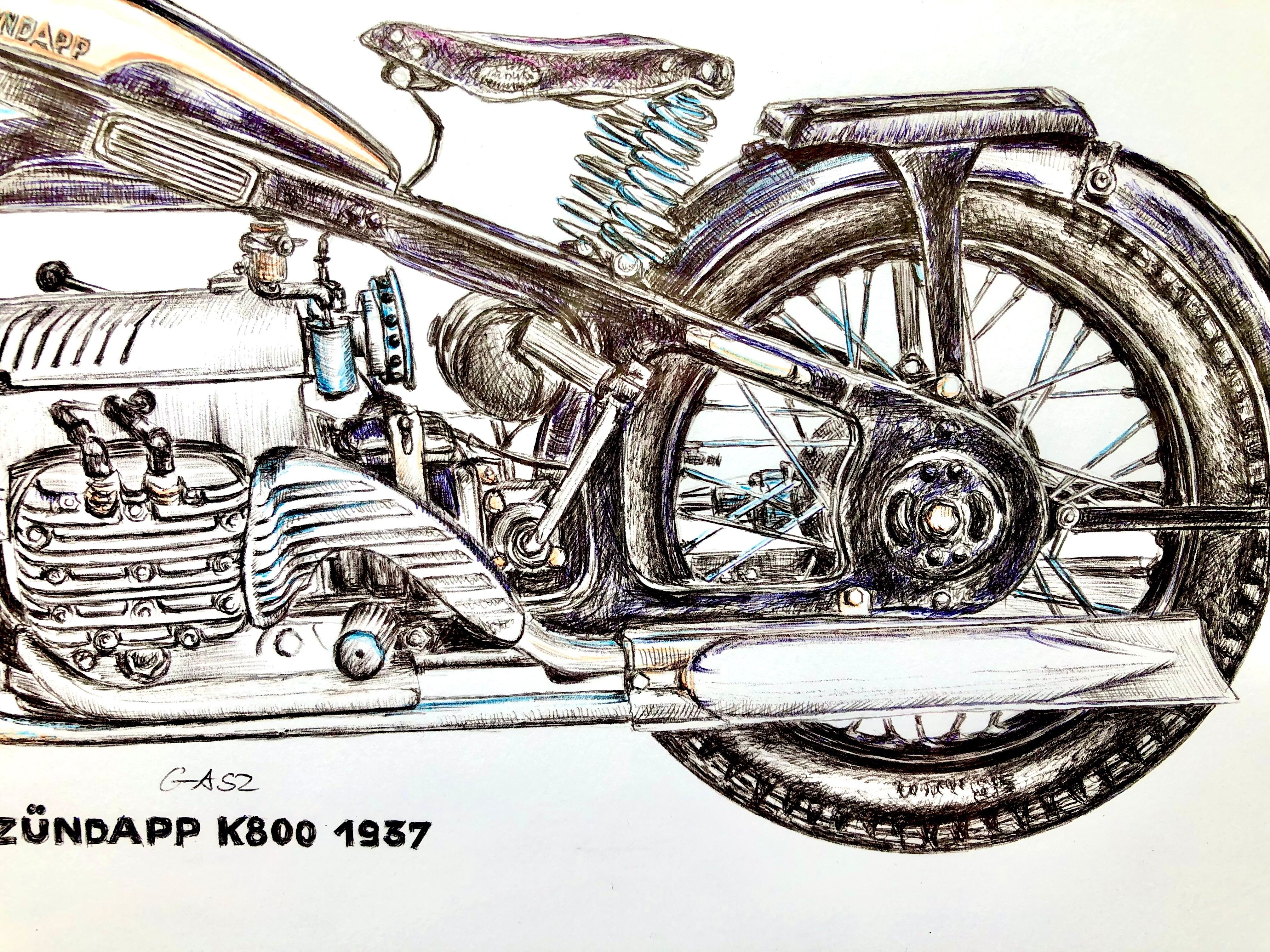 Bild "Motorrad Zündapp K 800, 1937" (2018)